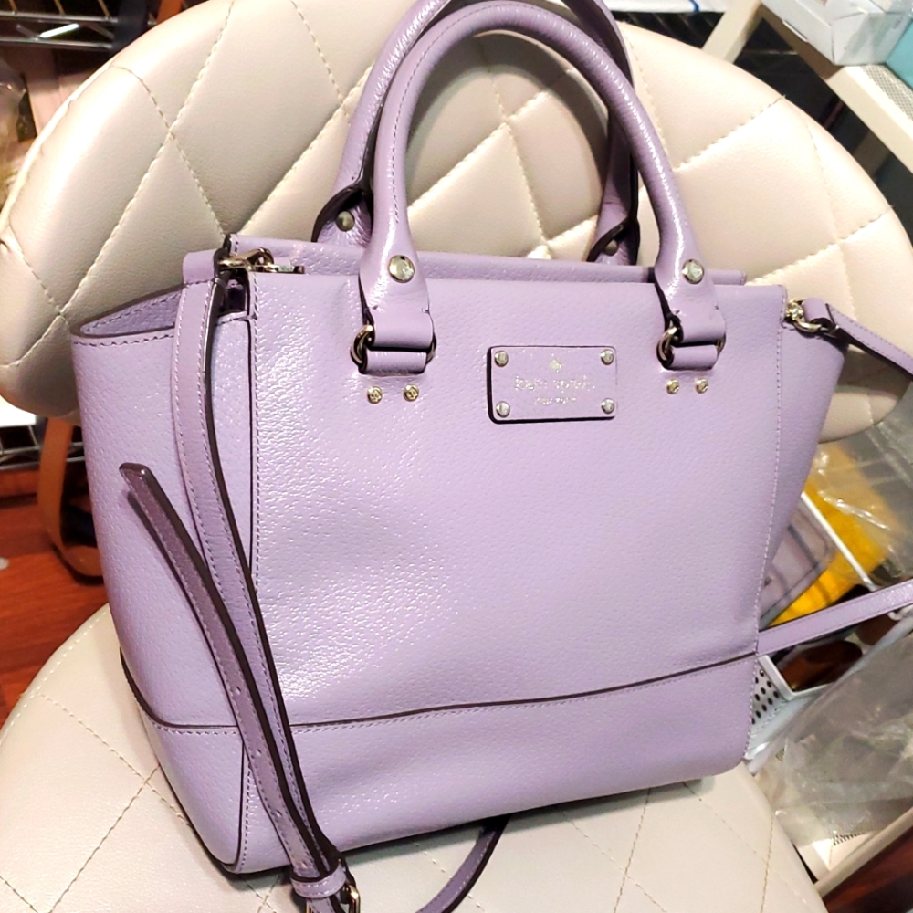 Kate Spade New York Wellesley Camryn Lilac Leather Satchel Bag💜 - Picture 6 of 16